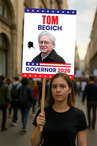 Tom Begich For Alaska Governor 2026 Election Sign, Political Campaign Sign, Democratic party, Governor Election 2026 Race Poster Sign