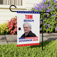 Tom Begich For Alaska Governor 2026 Garden Flag, Double Sided, 2026 Governor Flag, Elections Flag, Race Red White & Blue Flag