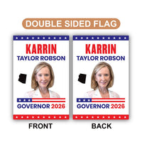 Karrin Taylor Robson For Arizona Governor 2026 Garden Flag, Double Sided, 2026 Governor Flag, Elections Flag, Race Red White & Blue Flag