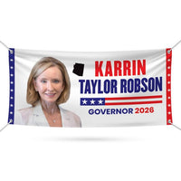 Katie Hobbs For Arizona U.S. Governor Banner Sign, 13 oz Waterproof US Governor Election 2026 Vinyl Banner With Metal Grommets