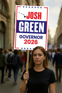 Josh Green For Hawaii Governor 2026 Election Sign, Political Campaign Sign, Democratic party, Governor Election 2026 Race Poster Sign