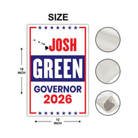 Josh Green For Hawaii Governor 2026 Garden Flag, Double Sided, 2026 Governor Flag, Democrate, Elections Flag, Race Red White & Blue Flag