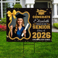 Personalized Graduation 2026 Yard Sign with Photo, Class of 2026 Senior Decor, High School, College Graduation Yard Sign with Metal H-Stake
