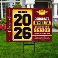 Personalized Graduation Senior Yard Sign 2026, Senior Grad Sign, Class of 2026, Custom Graduation 2026 Yard Sign with Metal H-Stake