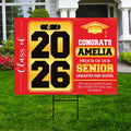 Personalized Graduation Senior Yard Sign 2026, Senior Grad Sign, Class of 2026, Custom Graduation 2026 Yard Sign with Metal H-Stake