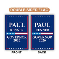 Paul Renner For Florida Governor 2026 Garden Flag, Double Sided, 2026 Governor Flag, Republican, Elections Flag, Race Red White & Blue Flag