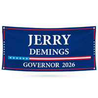 Jerry Demings For Florida U.S. Governor Banner Sign, 13 oz Waterproof US Governor Election 2026 Vinyl Banner With Metal Grommets