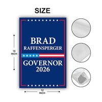 Brad Raffensperger For Georgia Governor 2026 Garden Flag, Double Sided, 2026 Governor Flag, Elections Flag, Race Red White & Blue Flag