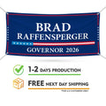Brad Raffensperger For Georgia U.S. Governor Banner Sign, 13 oz Waterproof US Governor Election 2026 Vinyl Banner With Metal Grommets