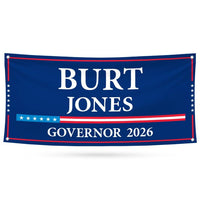 Burt Jones For Georgia U.S. Governor Banner Sign, 13 oz Waterproof US Governor Election 2026 Vinyl Banner With Metal Grommets