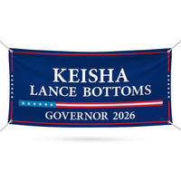 Keisha Lance Bottoms For Georgia U.S. Governor Banner Sign, 13 oz Waterproof US Governor Election 2026 Vinyl Banner With Metal Grommets