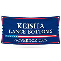 Keisha Lance Bottoms For Georgia U.S. Governor Banner Sign, 13 oz Waterproof US Governor Election 2026 Vinyl Banner With Metal Grommets