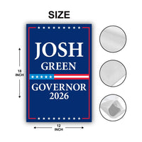 Josh Green For Hawaii Governor 2026 Garden Flag, Double Sided, 2026 Governor Flag, Democrate, Elections Flag, Race Red White & Blue Flag