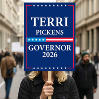 Terri Pickens For Idaho Governor 2026 Election Sign, Political Campaign Sign, Democratic party, Governor Election 2026 Race Poster Sign