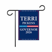 Terri Pickens For Idaho Governor 2026 Garden Flag, Double Sided, 2026 Governor Flag, Democrate, Elections Flag, Race Red White & Blue Flag