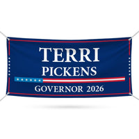 Terri Pickens For Idaho U.S. Governor Banner Sign, 13 oz Waterproof US Governor Election 2026 Vinyl Banner With Metal Grommets