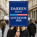 Darren Bailey For Illinois Governor 2026 Election Sign, Political Campaign Sign, Republican party, Governor Election 2026 Race Poster Sign
