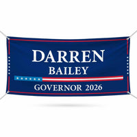 Darren Bailey For Illinois U.S. Governor Banner Sign, 13 oz Waterproof US Governor Election 2026 Vinyl Banner With Metal Grommets
