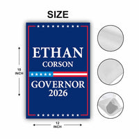 Ethan Corson For Kansas Governor 2026 Garden Flag, Double Sided, 2026 Governor Flag, Democrate, Elections Flag, Race Red White & Blue Flag
