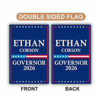 Ethan Corson For Kansas Governor 2026 Garden Flag, Double Sided, 2026 Governor Flag, Democrate, Elections Flag, Race Red White & Blue Flag