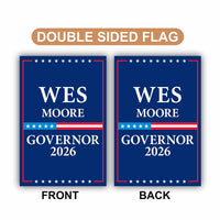Wes Moore For Maryland Governor 2026 Garden Flag, Double Sided, 2026 Governor Flag, Democrate, Elections Flag, Race Red White & Blue Flag