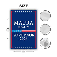Maura Healey For Massachusetts Governor 2026 Garden Flag, Double Sided, 2026 Governor Flag, Elections Flag, Race Red White & Blue Flag
