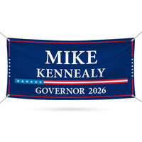 Mike Kennealy For Massachusetts U.S. Governor Banner Sign, 13 oz Waterproof US Governor Election 2026 Vinyl Banner With Metal Grommets
