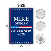 Mike Duggan For Michigan Governor 2026 Garden Flag, Double Sided, 2026 Governor Flag, Independent, Elections Flag, Race Red White Blue Flag