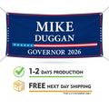 Mike Duggan For Michigan U.S. Governor Banner Sign, 13 oz Waterproof US Governor Election 2026 Vinyl Banner With Metal Grommets