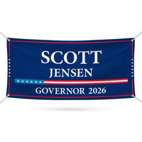 Scott Jensen For Minnesota U.S. Governor Banner Sign, 13 oz Waterproof US Governor Election 2026 Vinyl Banner With Metal Grommets