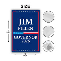 Jim Pillen For Nebraska Governor 2026 Garden Flag, Double Sided, 2026 Governor Flag, Republican, Elections Flag, Race Red White & Blue Flag