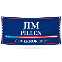 Jim Pillen For Nebraska U.S. Governor Banner Sign, 13 oz Waterproof US Governor Election 2026 Vinyl Banner With Metal Grommets