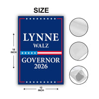 Lynne Walz For Nebraska Governor 2026 Garden Flag, Double Sided, 2026 Governor Flag, Democrate, Elections Flag, Race Red White & Blue Flag