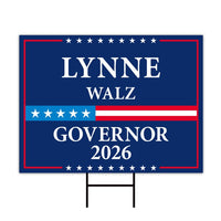 Lynne Walz For Nebraska Governor 2026 Yard Sign, Corrugated Plastic Governor Elections Race Red White & Blue Yard Sign with Metal H-Stake