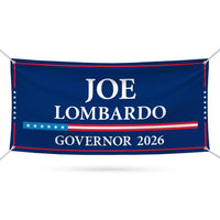 Joe Lombardo For Nevada U.S. Governor Banner Sign, 13 oz Waterproof US Governor Election 2026 Vinyl Banner With Metal Grommets