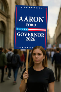 Aaron Ford For Nevada Governor 2026 Election Sign, Political Campaign Sign, Democratic party, Governor Election 2026 Race Poster Sign