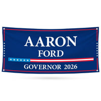 Aaron Ford For Nevada U.S. Governor Banner Sign, 13 oz Waterproof US Governor Election 2026 Vinyl Banner With Metal Grommets