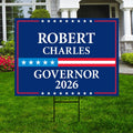 Robert B. Charles For Maine Governor 2026 Yard Sign, Corrugated Plastic Governor Elections Race Red White Blue Yard Sign with Metal H-Stake