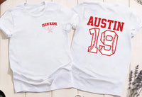 Custom Baseball Team Shirt, Baseball Mom Shirt, Baseball Player Tee, Pocket Baseball Name Shirt, Number Baseball Shirt, Front Back