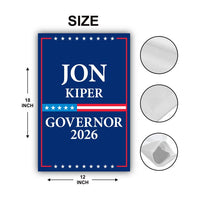 Jon Kiper For New Hampshire Governor 2026 Garden Flag, Double Sided, 2026 Governor Flag, Elections Flag, Race Red White & Blue Flag