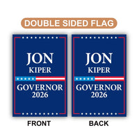 Jon Kiper For New Hampshire Governor 2026 Garden Flag, Double Sided, 2026 Governor Flag, Elections Flag, Race Red White & Blue Flag
