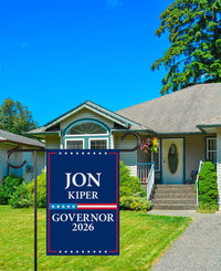 Jon Kiper For New Hampshire Governor 2026 Garden Flag, Double Sided, 2026 Governor Flag, Elections Flag, Race Red White & Blue Flag