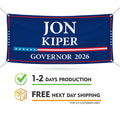 Jon Kiper For New Hampshire U.S. Governor Banner Sign, 13 oz Waterproof US Governor Election 2026 Vinyl Banner With Metal Grommets
