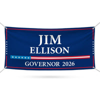 Jim Ellison For New Mexico U.S. Governor Banner Sign, 13 oz Waterproof US Governor Election 2026 Vinyl Banner With Metal Grommets