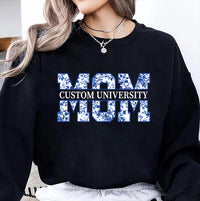 Custom Floral University Mom Shirt, Class of 2026 Mom Shirt, Personalized College Mom Tee, NOT Embroidered Mom Shirt, Grad Gifts