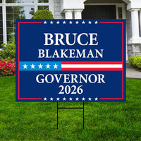 Bruce Blakeman For New York Governor 2026 Yard Sign, Corrugated Plastic Governor Elections Race Red White Blue Yard Sign with Metal H-Stake
