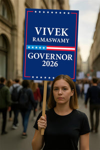 Vivek Ramaswamy For Ohio Governor 2026 Election Sign, Political Campaign Sign, Republican party, Governor Election 2026 Race Poster Sign
