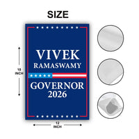 Vivek Ramaswamy For Ohio Governor 2026 Garden Flag, Double Sided, 2026 Governor Flag, Elections Flag, Race Red White & Blue Flag