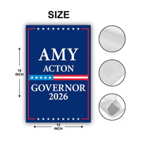 Amy Acton For Ohio Governor 2026 Garden Flag, Double Sided, 2026 Governor Flag, Democratic party, Elections Flag, Race Red White & Blue Flag