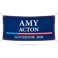 Amy Acton For Ohio U.S. Governor Banner Sign, 13 oz Waterproof US Governor Election 2026 Vinyl Banner With Metal Grommets